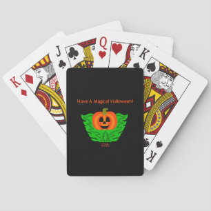 Cartas de juego mágicas de calabaza de Halloween