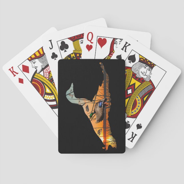 Cartas de juego mallard voladoras, cacería de pavo (Reverso)