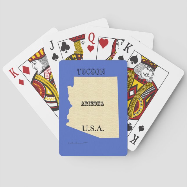 Cartas de juego - Mapa de Arizona con ciudad (Reverso)