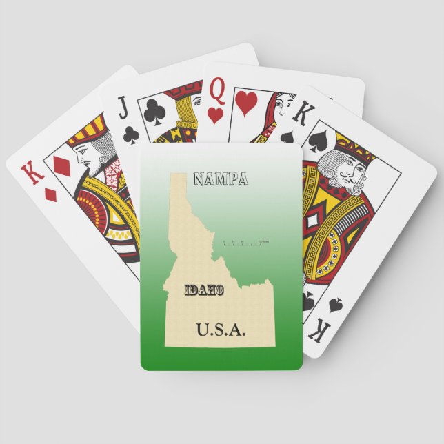 Cartas de juego - Mapa de Idaho con la ciudad (Reverso)