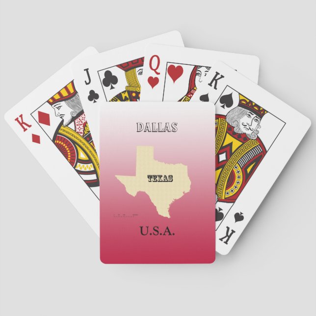 Cartas de juego - Mapa de Texas con ciudad (Reverso)