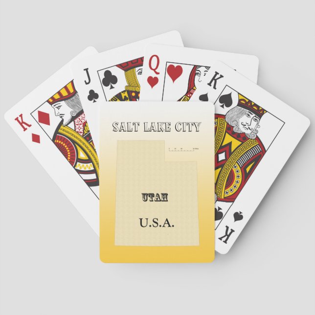 Cartas de juego - Mapa de Utah con ciudad (Reverso)