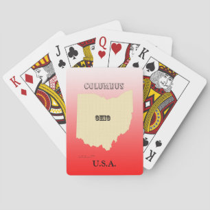 Cartas de juego - Mapa del estado de Ohio con la c