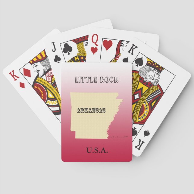 Cartas de juego - Mapa estatal de Arkansas con ciu (Reverso)