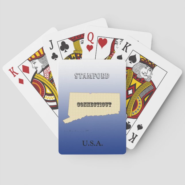Cartas de juego - Mapa estatal de Connecticut con  (Reverso)