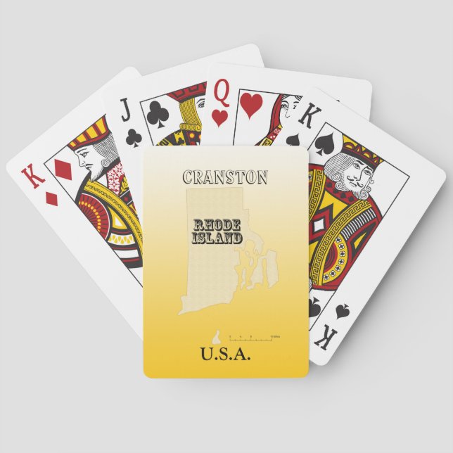 Cartas de juego - Mapa estatal de la isla Rhode co (Reverso)