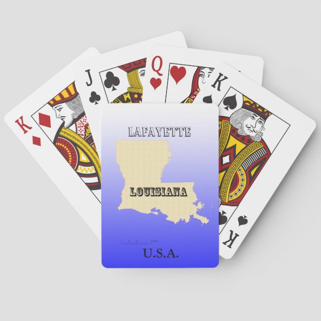 Cartas de juego - Mapa estatal de Louisiana con ci (Reverso)
