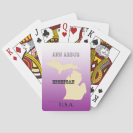 Cartas de juego - Mapa estatal de Michigan con ciu