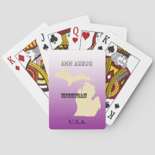 Cartas de juego - Mapa estatal de Michigan con ciu