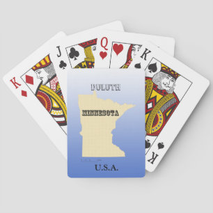 Cartas de juego - Mapa estatal de Minnesota con ci