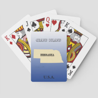 Cartas de juego - Mapa estatal de Nebraska con ciu