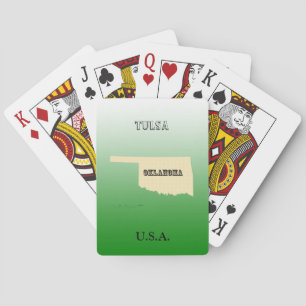 Cartas de juego - Mapa estatal de Oklahoma con ciu