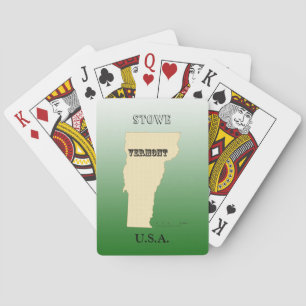 Cartas de juego - Mapa estatal de Vermont con ciud