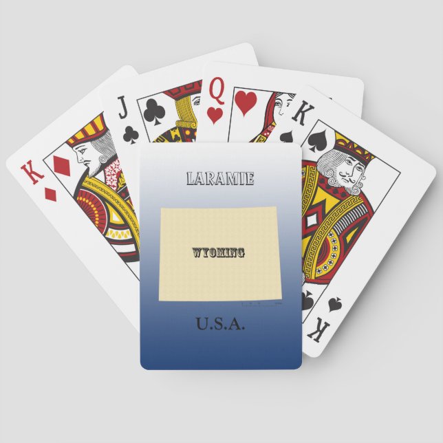 Cartas de juego - Mapa Wyoming con ciudad (Reverso)