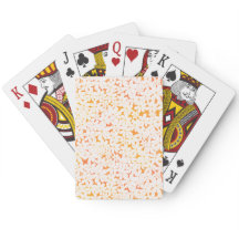Cartas de juego - margaritas sobre fondo naranja