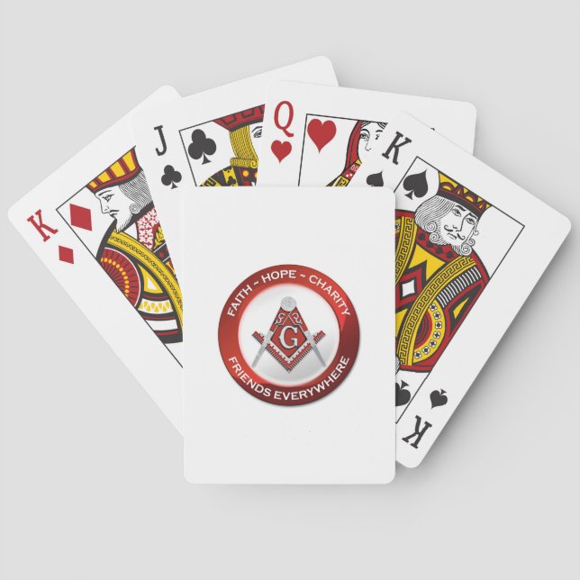 Cartas de Juego Masónicas Rojas (Reverso)
