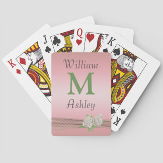 Cartas de juego monogramadas con joyas