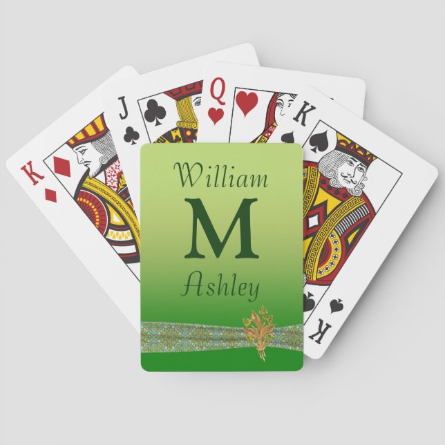 Cartas de juego monogramadas con joyas (Reverso)