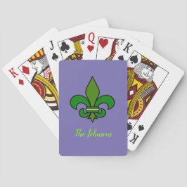 Cartas de Juego Moradas con Fleur de Lis de Mardi 