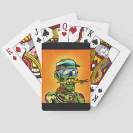 Cartas de juego moradas de zombis