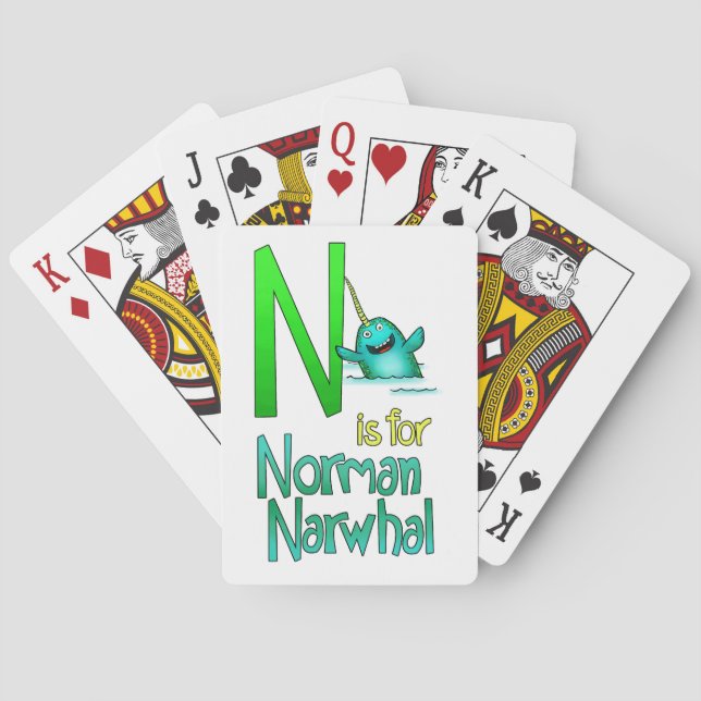 Cartas de juego, N es para Norman Narwhal (Reverso)