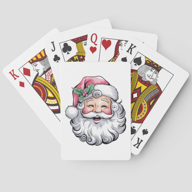 Cartas de juego navideñas de Santa Claus (Reverso)