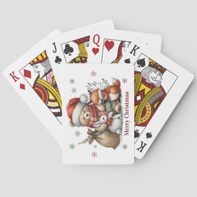 Cartas de juego navideñas para Feliz (Reverso)