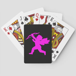 Cartas de juego negras rosadas del chica Angel