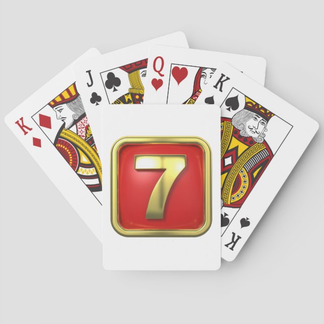 Cartas de juego Número Siete de Oro (Reverso)