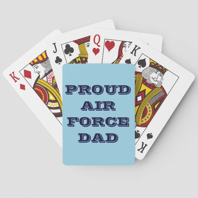 Cartas de juego Orgullosa Fuerza Aérea Papá (Reverso)