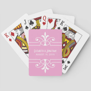 Cartas de juego ornamentales de color rosa
