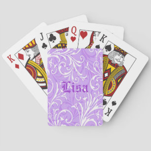 Cartas de juego ornamentales púrpura personalizada