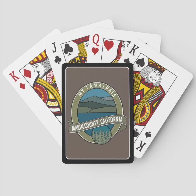Cartas de juego Oval Mt Tamalpais Marin California (Reverso)