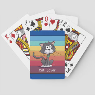Cartas de juego para aficionados al gato festivo