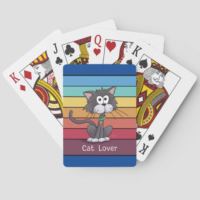 Cartas de juego para aficionados al gato festivo (Reverso)