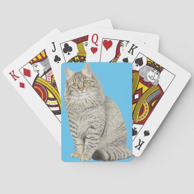 Cartas de juego para bicicletas de gatos con tabla (Reverso)