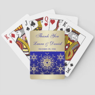 Cartas de juego para Boda Purpurina de oro azul co