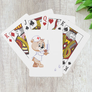 Cartas de juego para enfermera de oseo de peluche