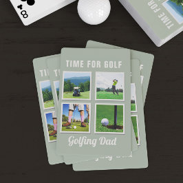 Cartas de juego para papá de golf de Collage de fo