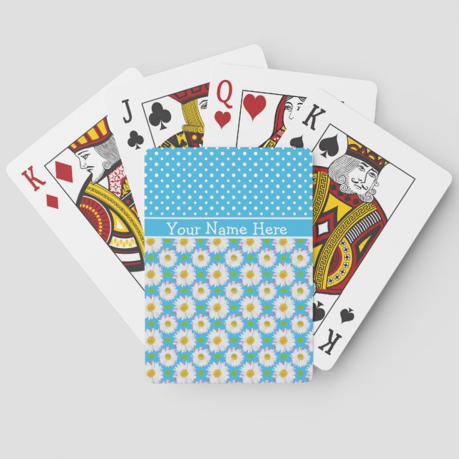 Cartas de juego para personalizar: Polkas Daisies: (Reverso)