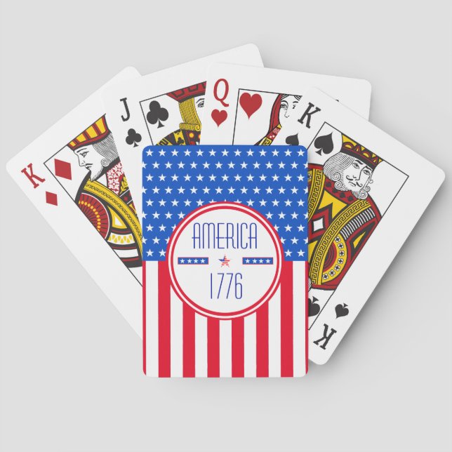 Cartas de juego patrióticas americanas clásicas de (Reverso)