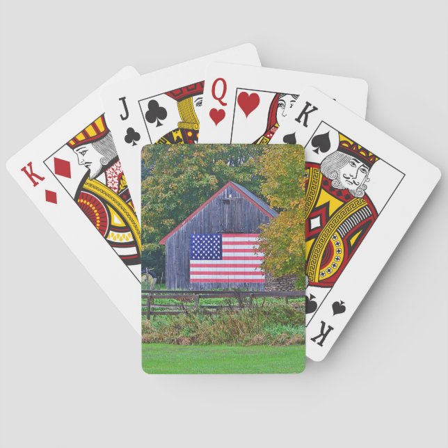 Cartas de juego patrióticas de Barn (Reverso)
