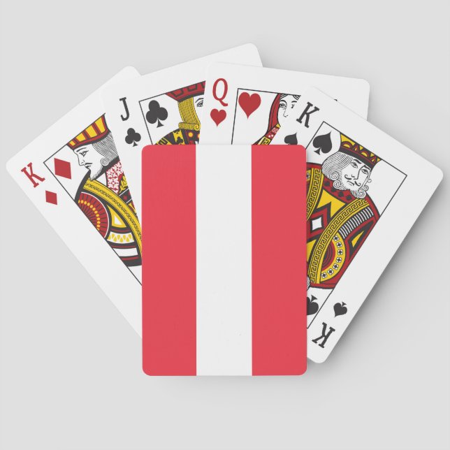 Cartas de juego patrióticas de la bandera austríac (Reverso)