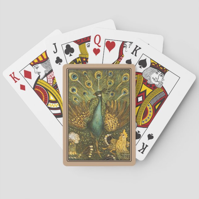 Cartas de juego Peacock y pollo Hoytema (Reverso)