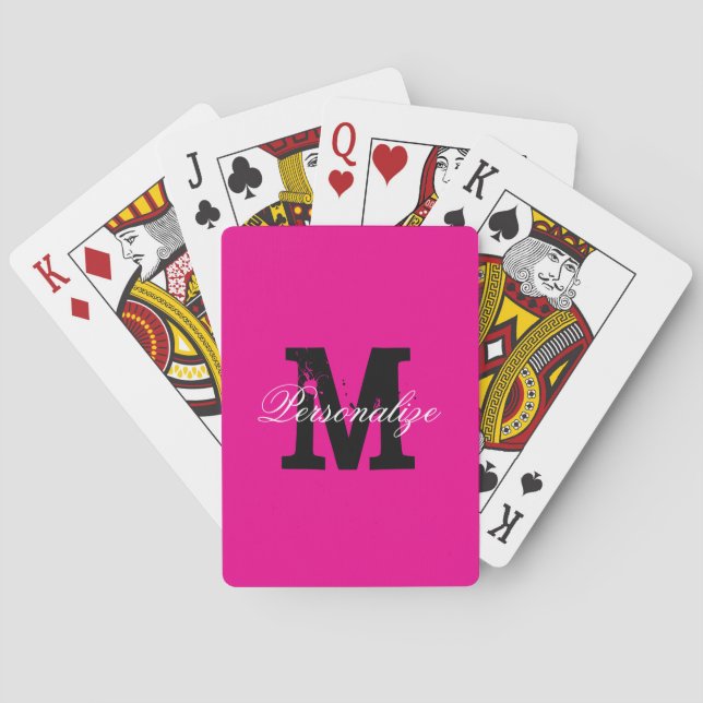 Cartas de juego personalizadas con monograma de co (Reverso)
