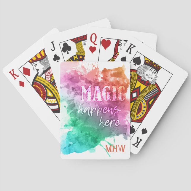 Cartas de juego personalizadas con monograma “Magi (Reverso)