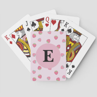 Cartas de juego personalizadas con patrón de fresa