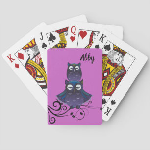 Cartas de juego personalizadas con tema de búho