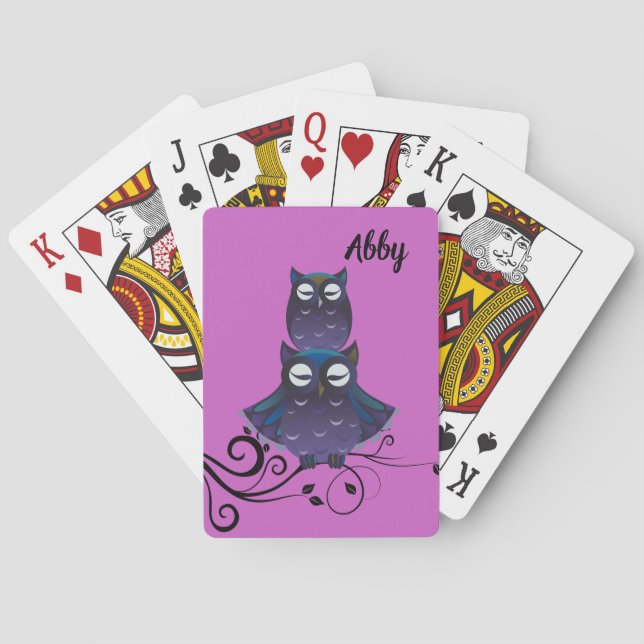 Cartas de juego personalizadas con tema de búho (Reverso)