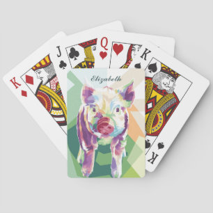 Cartas de juego personalizadas de Cerdo de Pop Art